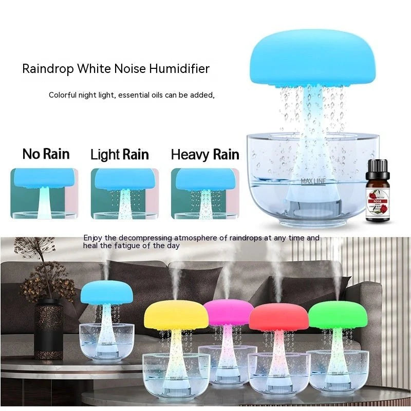 Jellyfish Rain Cloud Humidifier – Ultrasonic Aroma Diffuser with 7-Color LED Night Light