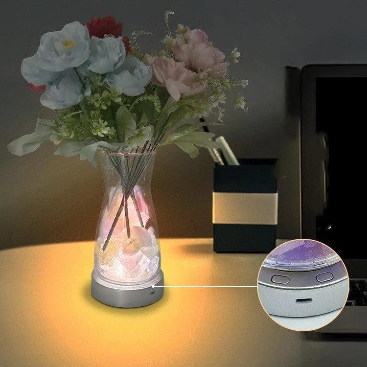 Magic Color Rotating LED Vase Lamp – Creative Ambient Light for Home Décor