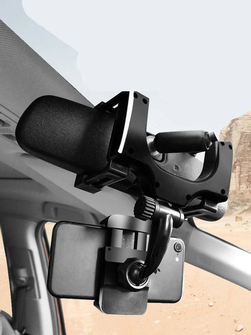 Adjustable Car Rearview Mirror Phone Holder – Universal Hands-Free Mount